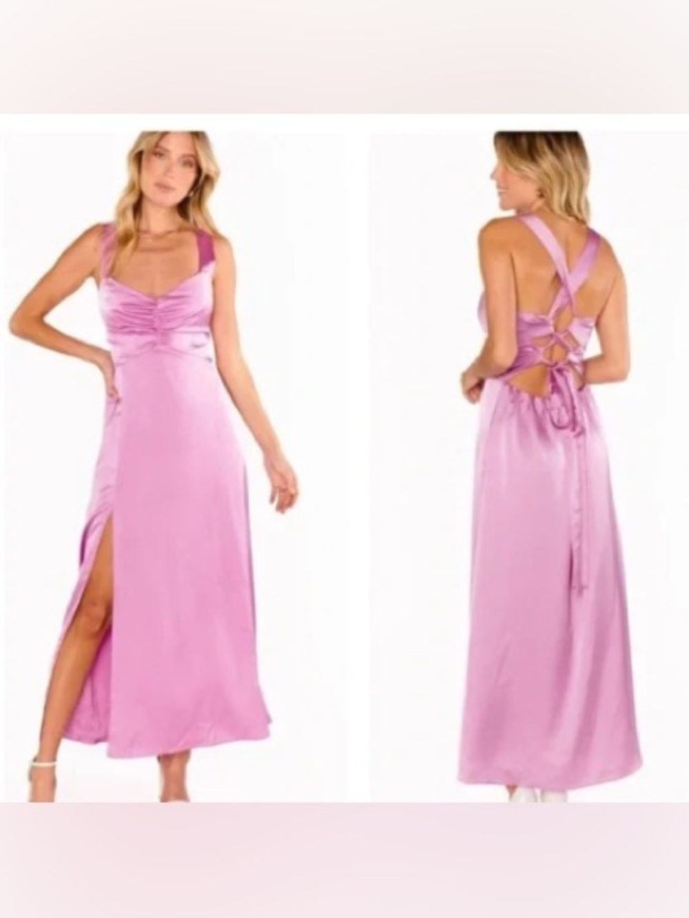 NWT Show Me Your Mumu Mina Pink Satin Midi / Maxi Dress size XXL